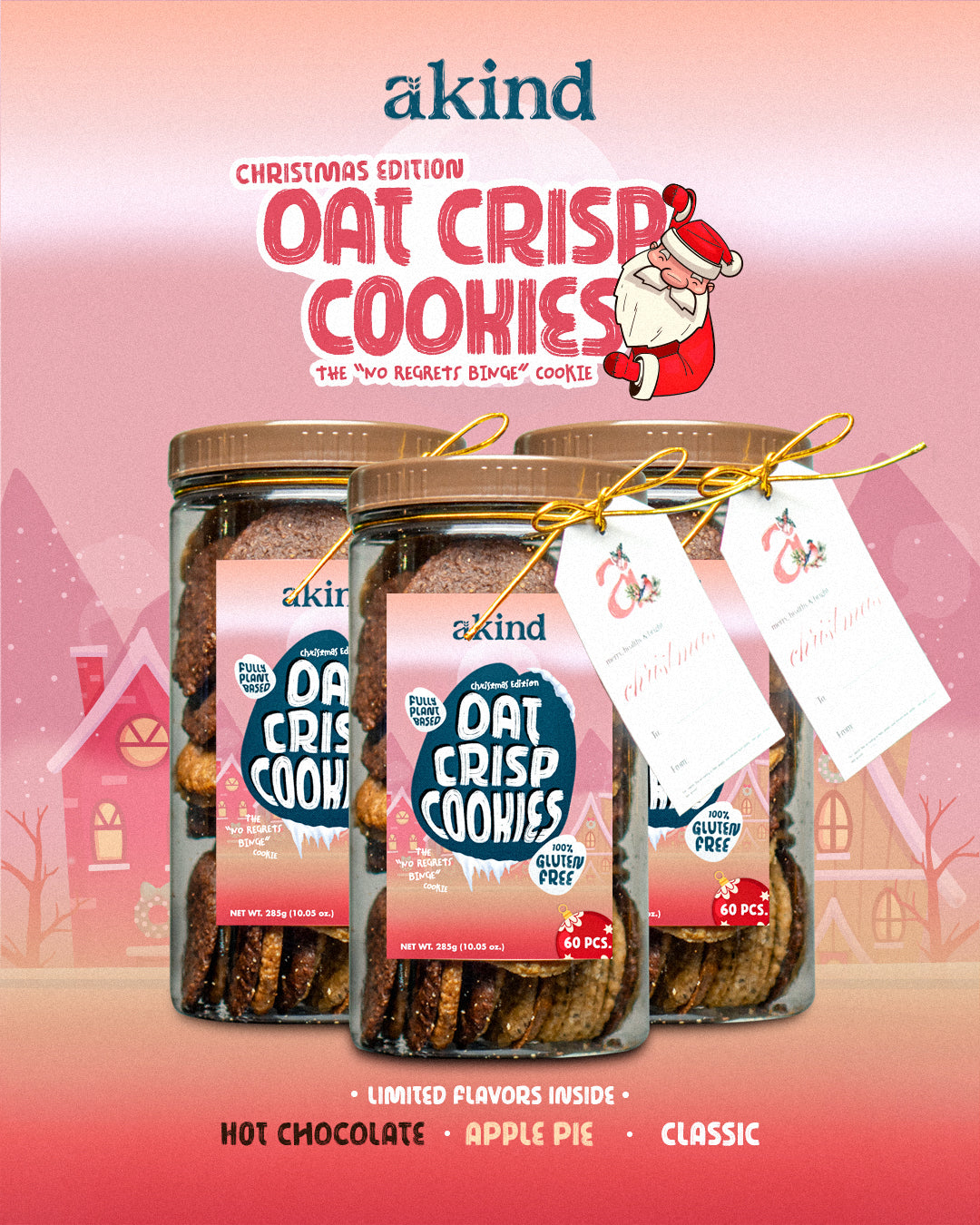 Akind Christmas Edition Oat Crisp Cookies