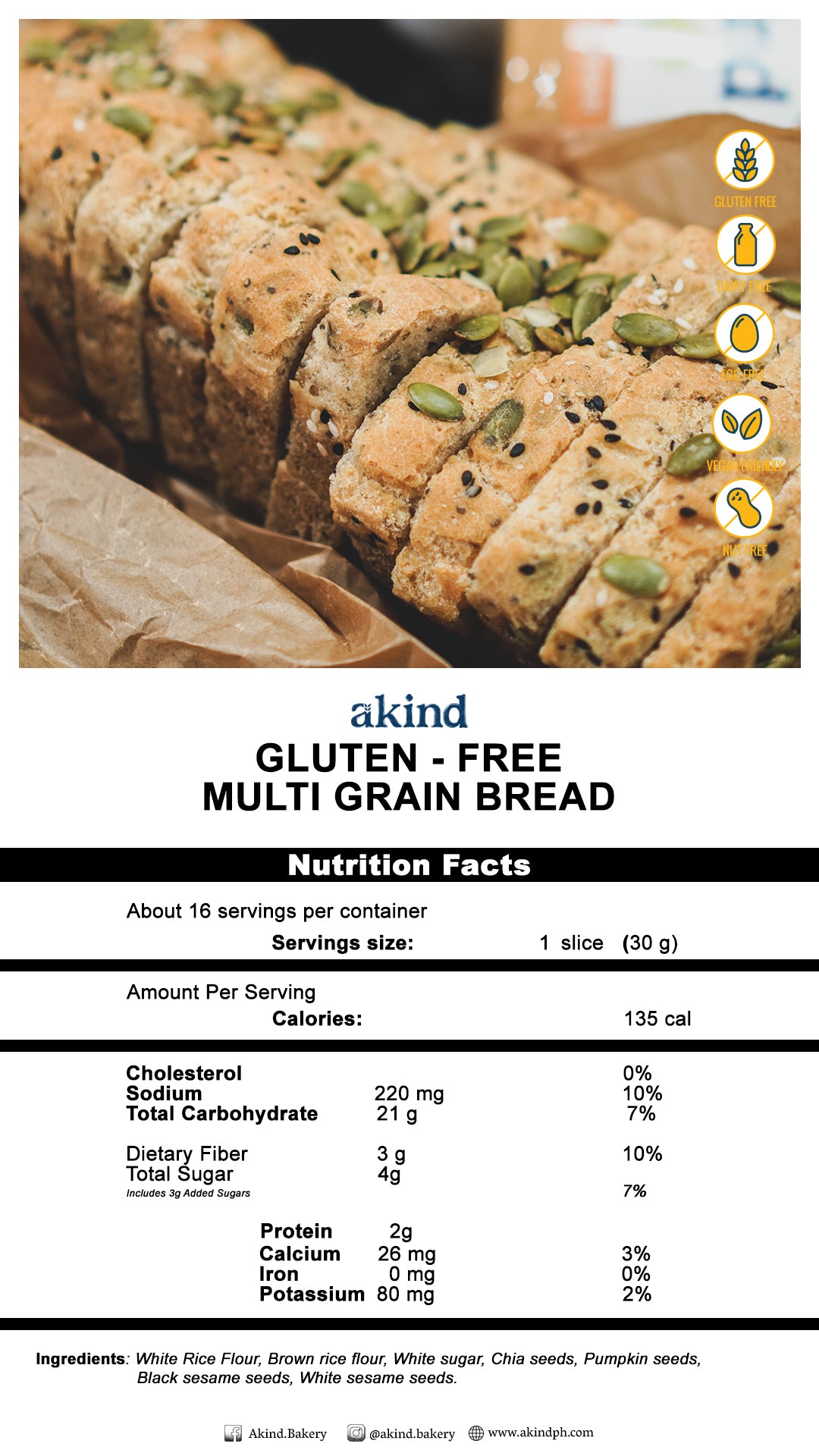 Akind Gluten-Free Multi Grain Bread