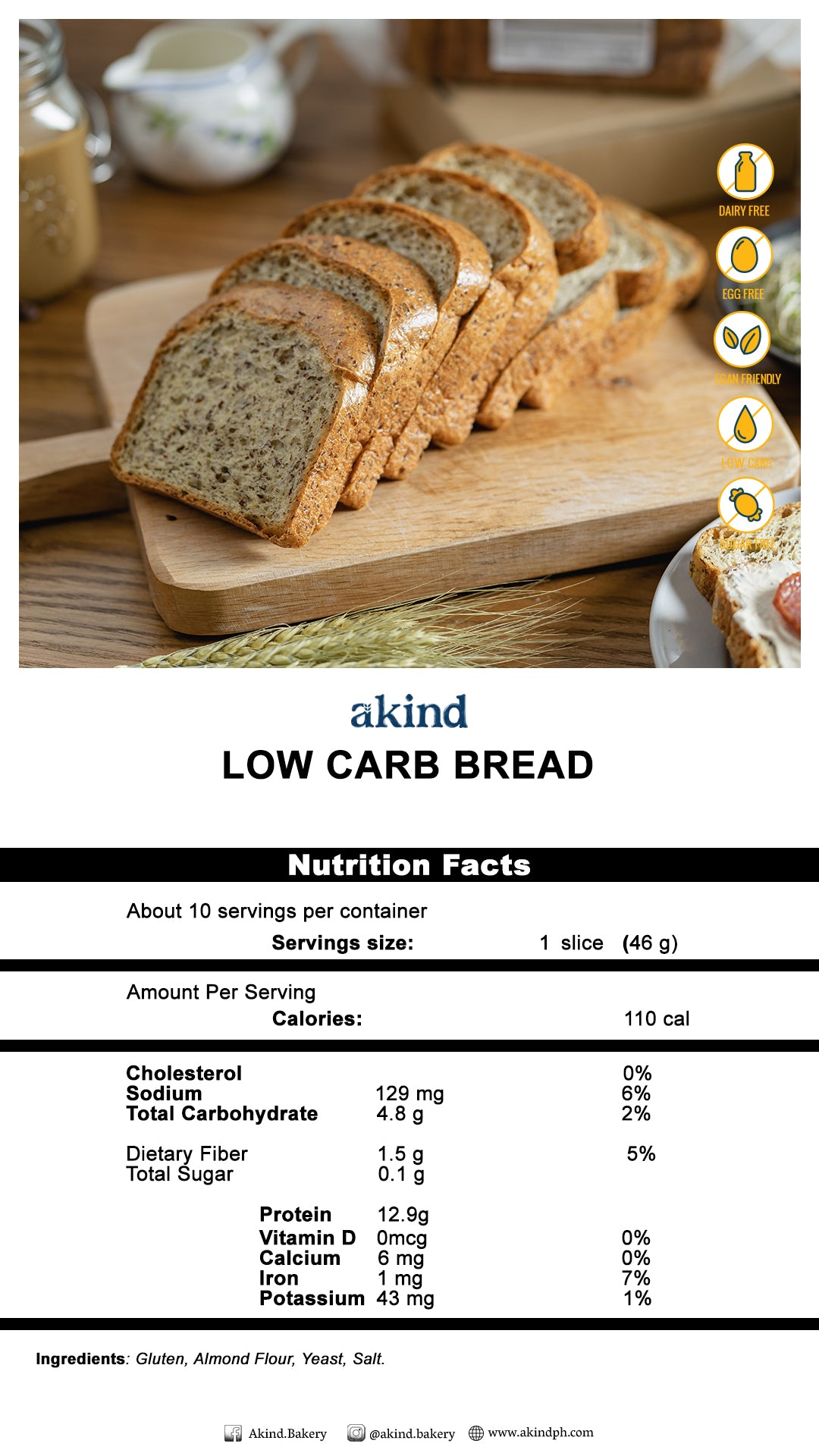 Akind Low Carb Bread