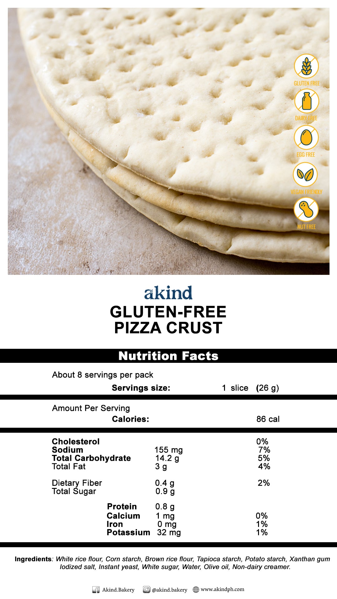 Akind Gluten-Free Pizza Crust